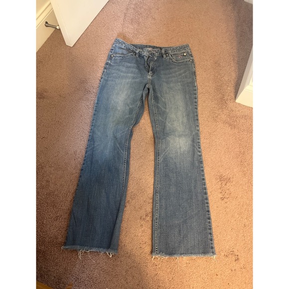 Harley Davidson American Legend Petite Denim Jeans Flare Leg‎ Embellished - Picture 1 of 5